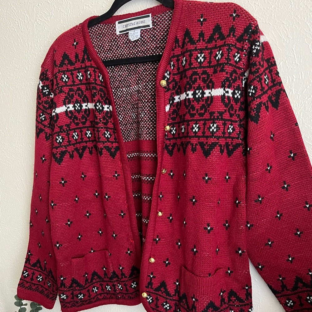 Red Patterned Sweater - image 4